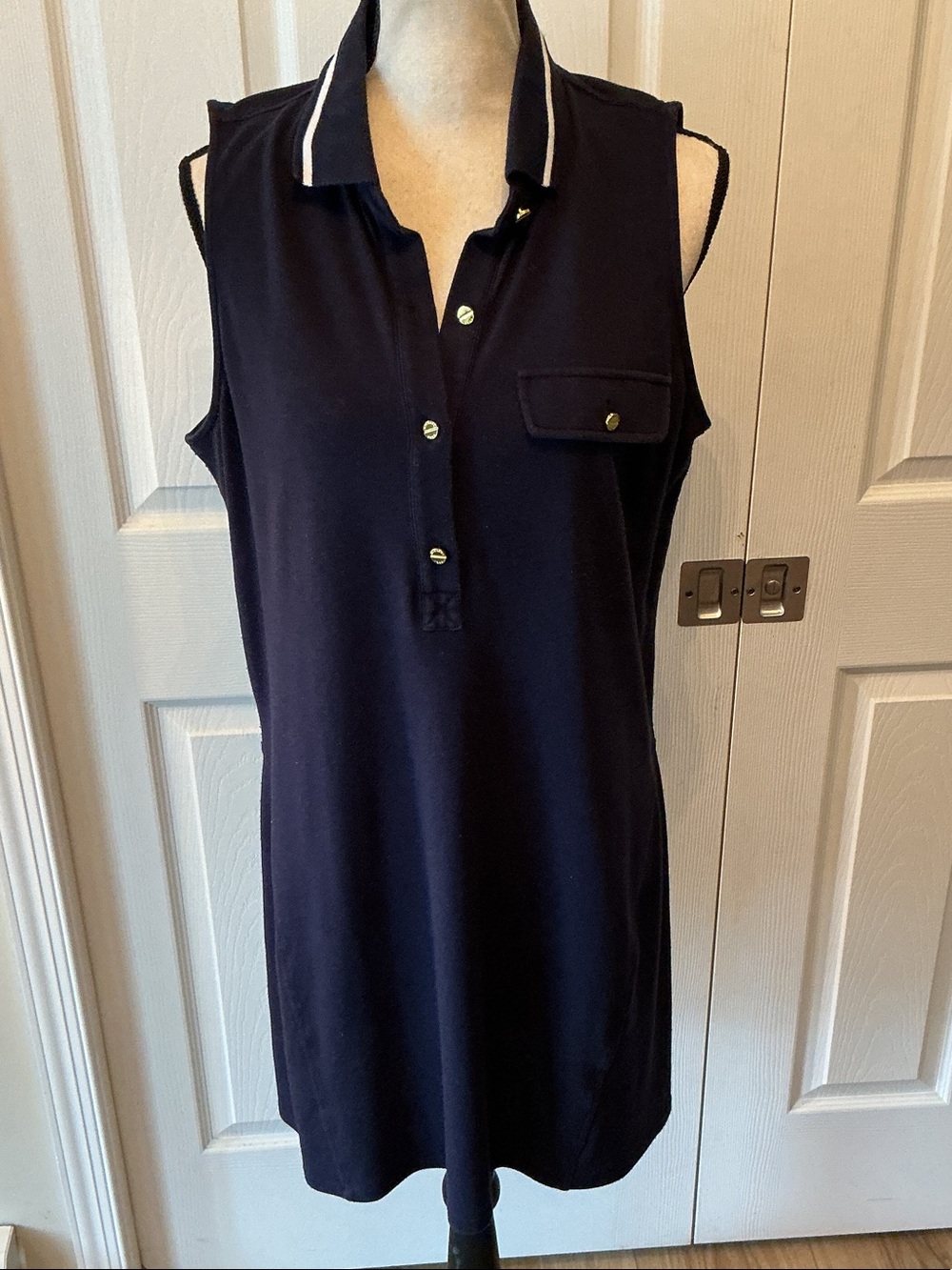 MICHAEL Michael Kors Navy Sleeveless Classic Polo Dress